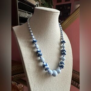 1950's Blueberry Soft Serve Glass Bead Retro Necklace